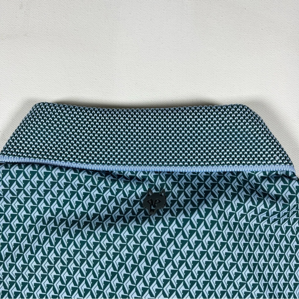 Greyson Polo Shirt Geometric Green Wolf Golf Performance Big Canyon CC Men’s L - Picture 12 of 15